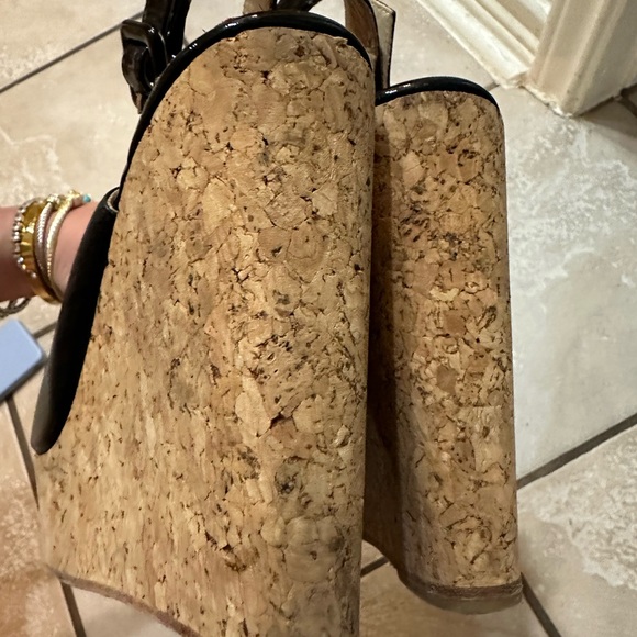Carolina Herrera Cork Wedge Peep toe Heel - Picture 9 of 10